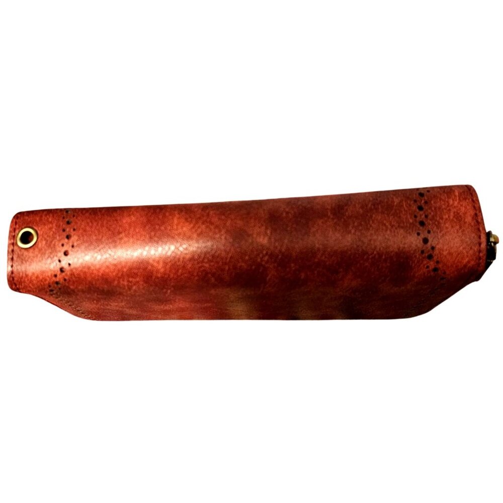 Brown/Red Faux Leather Accordion Wallet With Snap Closure & Zipper Compartments - Picture 6 of 8